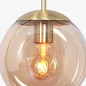 pendant luminaire BOLLIQUE round E27 IP20, amber, brass, black dimmable