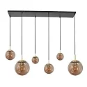 pendant luminaire BOLLIQUE 6 flames E27 IP20, amber, brass, black dimmable