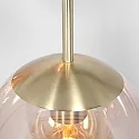 pendant luminaire BOLLIQUE 6 flames E27 IP20, amber, brass, black dimmable