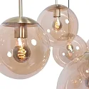 pendant luminaire BOLLIQUE 6 flames E27 IP20, amber, brass, black dimmable