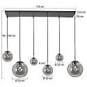 Steinhauer pendant luminaire BOLLIQUE 6 flames E27 IP20, black dimmable