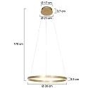 pendant luminaire RINGLUX LED IP20, gold dimmable