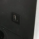 Mexlite LED Wandleuchte UPROUND, 1-flammig, USB, GU10, 4,9W, 2700K, P20, schwarz