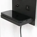 Mexlite LED Wandleuchte UPROUND, 1-flammig, USB, GU10, 4,9W, 2700K, P20, schwarz