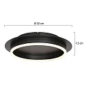 Steinhauer LED Deckenleuchte RINGLUX, 1-flammig, 20W, 2700K, 2000lm, IP20, dimmbar, schwarz