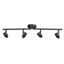 Steinhauer Deckenleuchte BAMBUS 4-flammig, 4xE14, IP20, dimmbar, schwarz, holz