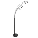 Steinhauer Stehleuchte BAMBUS 5-flammig, 5xE14, IP20, dimmbar, schwarz, holz