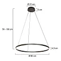 Steinhauer pendant luminaire RINGLUX up / down IP20, black dimmable