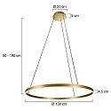 Steinhauer pendant luminaire RINGLUX up / down IP20, gold dimmable