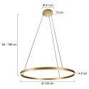 Steinhauer pendant luminaire RINGLUX up / down IP20, gold dimmable