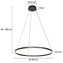 Steinhauer pendant luminaire RINGLUX up / down IP20, black dimmable
