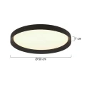 Steinhauer LED Deckenleuchte FLADY Up/Down, Ø 50cm, 40W+8W, 2700K, 4600lm, IP20, CRI>90, dimmbar, schwarz