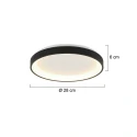 Steinhauer LED Deckenleuchte RINGLEDE Ø 28cm, 20W, 2700K, 1600lm, IP20, CRI>90, dimmbar, schwarz