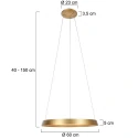 Steinhauer pendant luminaire RINGLUX IP20, gold dimmable