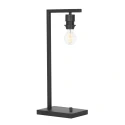 Steinhauer Tischleuchte STANG, Fuß eckig, 1-flammig, H: 51cm, E27, IP20, schwarz, Schirm bambus dunkel