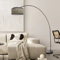 Mexlite Bogenlampe SOLVA, 1-flammig, E27, IP20, Schirm holz