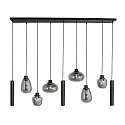 Steinhauer LED Pendelleuchte REFLEXION, 9-flammig, GU10 + E27, 4,9W, IP20, dimmbar, schwarz matt