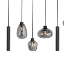 Steinhauer LED Pendelleuchte REFLEXION, 9-flammig, GU10 + E27, 4,9W, IP20, dimmbar, schwarz matt