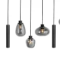 Steinhauer LED Pendelleuchte REFLEXION, 9-flammig, GU10 + E27, 4,9W, IP20, dimmbar, schwarz matt