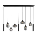 Steinhauer LED Pendelleuchte REFLEXION, 9-flammig, GU10 + E27, 4,9W, IP20, dimmbar, schwarz matt