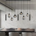 Steinhauer LED Pendelleuchte REFLEXION, 9-flammig, GU10 + E27, 4,9W, IP20, dimmbar, schwarz matt