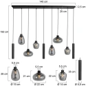 Steinhauer LED Pendelleuchte REFLEXION, 9-flammig, GU10 + E27, 4,9W, IP20, dimmbar, schwarz matt
