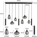 Steinhauer LED Pendelleuchte REFLEXION, 9-flammig, GU10 + E27, 4,9W, IP20, dimmbar, schwarz matt