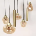 Steinhauer LED Pendelleuchte REFLEXION, 9-flammig, GU10 + E27, 4,9W, IP20, dimmbar, messing