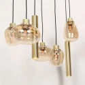 Steinhauer LED Pendelleuchte REFLEXION, 9-flammig, GU10 + E27, 4,9W, IP20, dimmbar, messing