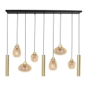 Steinhauer LED Pendelleuchte REFLEXION, 9-flammig, GU10 + E27, 4,9W, IP20, dimmbar, messing