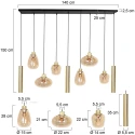 Steinhauer LED Pendelleuchte REFLEXION, 9-flammig, GU10 + E27, 4,9W, IP20, dimmbar, messing