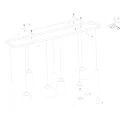 Steinhauer LED Pendelleuchte REFLEXION, 9-flammig, GU10 + E27, 4,9W, IP20, dimmbar, messing