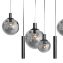 Steinhauer pendant luminaire BOLLIQUE 9 flames GU10 + E27 IP20, black dimmable