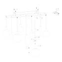 Steinhauer pendant luminaire BOLLIQUE 9 flames GU10 + E27 IP20, black dimmable