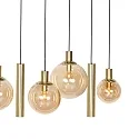 Steinhauer pendant luminaire BOLLIQUE 9 flames GU10 + E27 IP20, brass dimmable