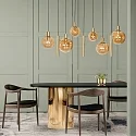Steinhauer pendant luminaire BOLLIQUE 9 flames GU10 + E27 IP20, brass dimmable
