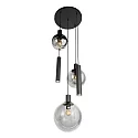 Steinhauer pendant luminaire BOLLIQUE 5 flames GU10 + E27 IP20, black dimmable