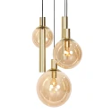 Steinhauer LED Pendelleuchte BOLLIQUE, 5-flammig, GU10 + E27, 4,9W, IP20, dimmbar, messing