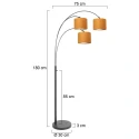 Steinhauer floor lamp SPARKLED LIGHT 3 flames E27 IP20, black dimmable
