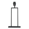 Steinhauer Tischleuchte STANG, Doppelfuß eckig, 1-flammig, H: 55cm, E27, IP20, schwarz, Schirm bambus dunkel