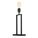 Steinhauer Tischleuchte STANG, Doppelfuß eckig, 1-flammig, H: 55cm, E27, IP20, schwarz, Schirm bambus dunkel