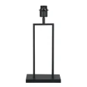 Steinhauer Tischleuchte STANG, Doppelfuß eckig, 1-flammig, H: 55cm, E27, IP20, schwarz, Schirm bambus dunkel