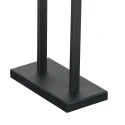 Steinhauer Tischleuchte STANG, Doppelfuß eckig, 1-flammig, H: 55cm, E27, IP20, schwarz, Schirm silber