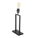Steinhauer Tischleuchte STANG, Doppelfuß eckig, 1-flammig, H: 55cm, E27, IP20, schwarz, Schirm grau