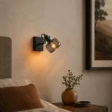 Steinhauer wall luminaire GLASLIC swivelling, rotatable E27 IP20, black dimmable