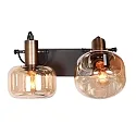 wall luminaire GLASLIC 2 flames, swivelling, rotatable E27 IP20, bronze, black dimmable