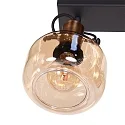 Steinhauer Wandleuchte GLASLIC 2-flammig, 2 x E27, IP20, dimmbar, schwarz,bronze,amber