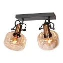 Steinhauer Wandleuchte GLASLIC 2-flammig, 2 x E27, IP20, dimmbar, schwarz,bronze,amber