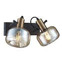 Steinhauer Wandleuchte GLASLIC 2-flammig, 2 x E27, IP20, dimmbar, schwarz,bronze,amber