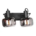 Steinhauer wall luminaire GLASLIC 2 flames, swivelling, rotatable E27 IP20, black dimmable